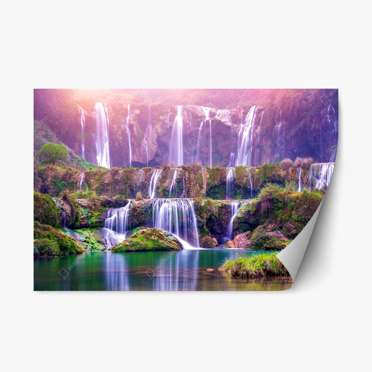 Adesivo riposizionabile cascata a terrazze di Jiulong a Luoping • Wallissimo®