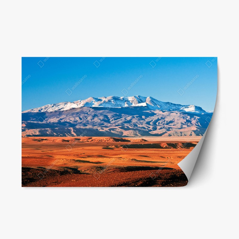 Adesivo riposizionabile deserto arido con montagna innevata