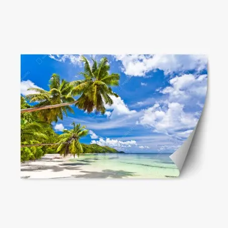 Adesivo riposizionabile paradiso tropicale sulla spiaggia • Wallissimo®