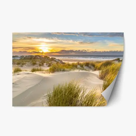 Adesivo riposizionabile tramonto sulle dune di Ameland • Wallissimo®