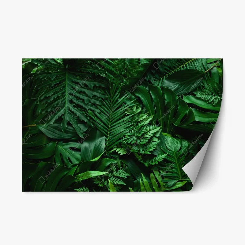 Adesivo riposizionabile mosaico di foglie tropicali