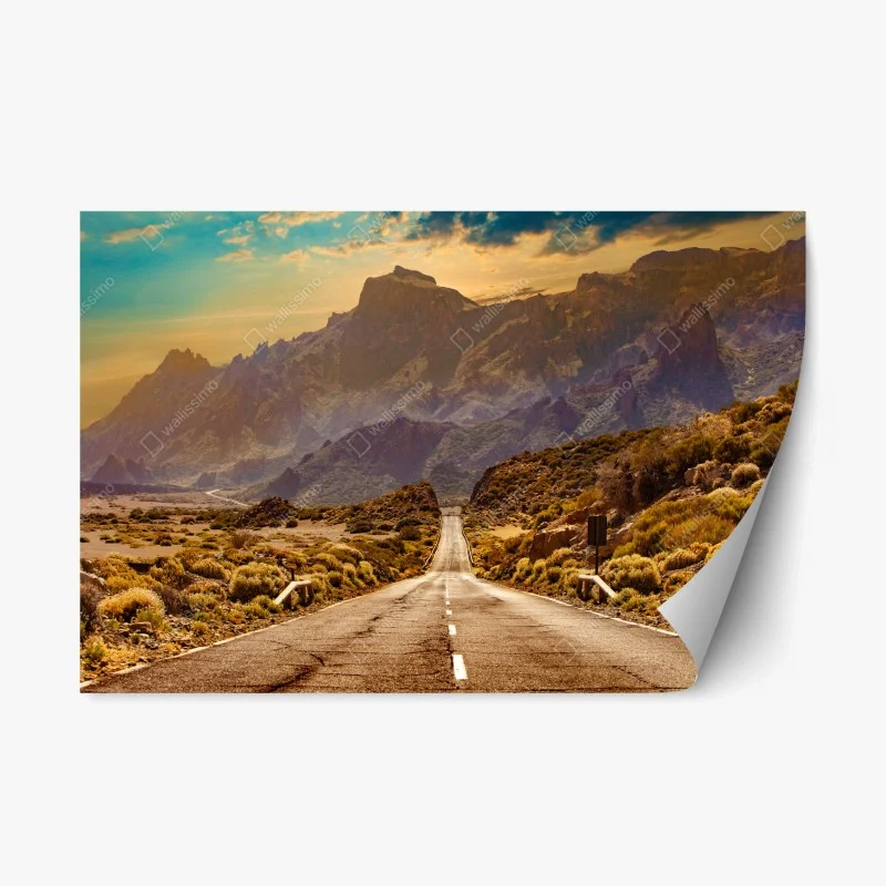 Adesivo riposizionabile strada verso il parco naturale di Tenerife