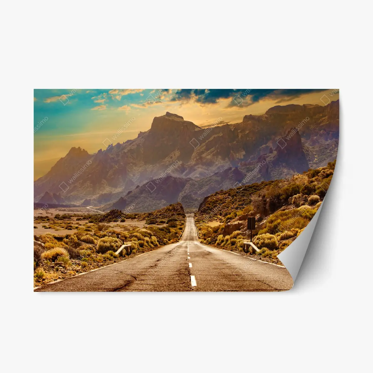 Adesivo riposizionabile strada verso il parco naturale di Tenerife • Wallissimo®