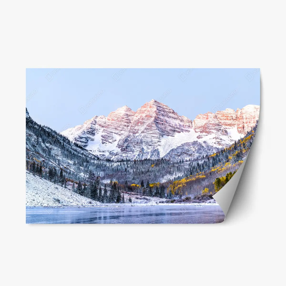 Adesivo riposizionabile paesaggio montano al crepuscolo • Wallissimo®