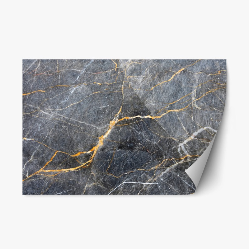 Adesivo riposizionabile marmo grigio con venature dorate
