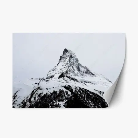 Adesivo riposizionabile maestosa cima innevata • Wallissimo®
