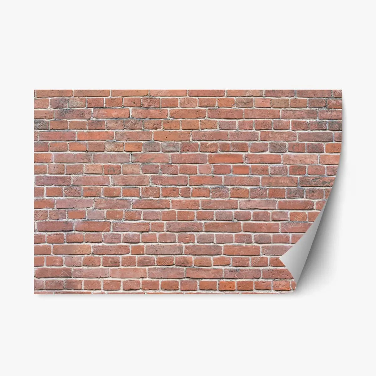 Adesivo riposizionabile muro di mattoni rossi in stile industriale • Wallissimo®