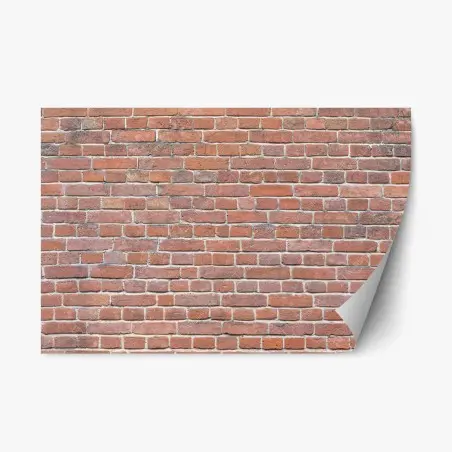 Adesivo riposizionabile muro di mattoni rossi in stile industriale • Wallissimo®