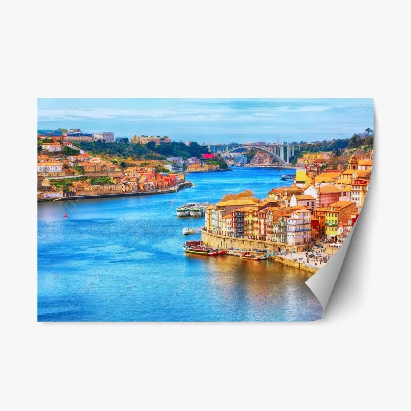Adesivo riposizionabile panorama colorato di Porto sul Douro