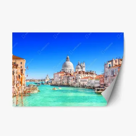 Adesivo riposizionabile vista sul Canal Grande e Basilica di Santa Maria della Salute, Venezia • Wallissimo®