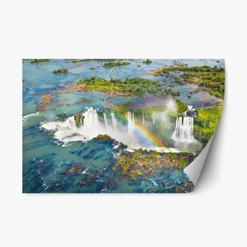 Adesivo riposizionabile cascate maestose con arcobaleno