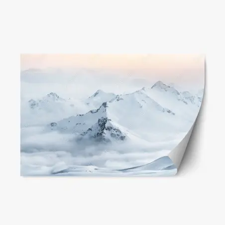 Adesivo riposizionabile cime innevate del Caucaso • Wallissimo®