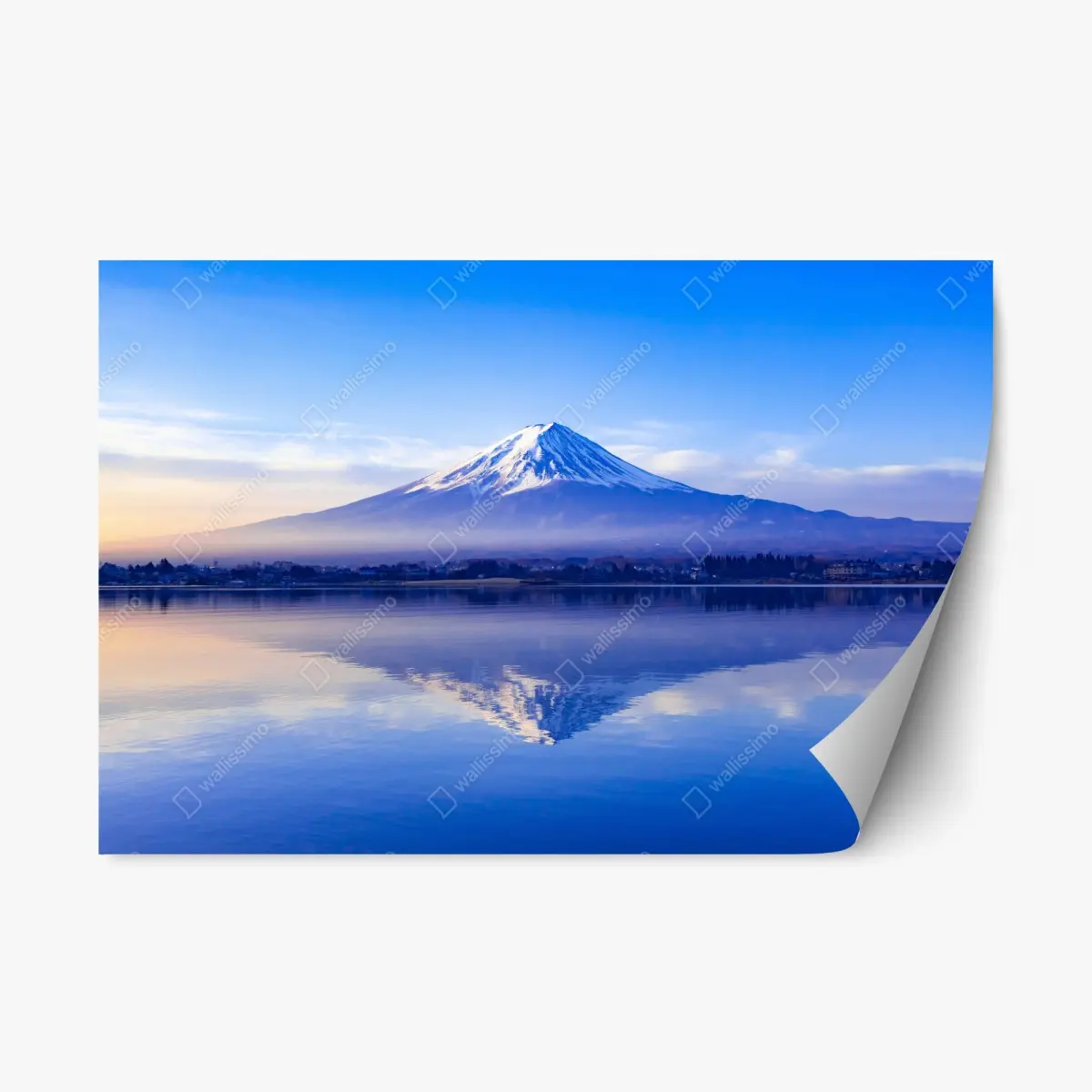 Adesivo riposizionabile serenità del Monte Fuji all'alba • Wallissimo®