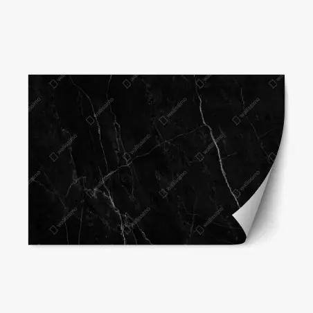 Adesivo riposizionabile marmo nero elegante con venature bianche • Wallissimo®