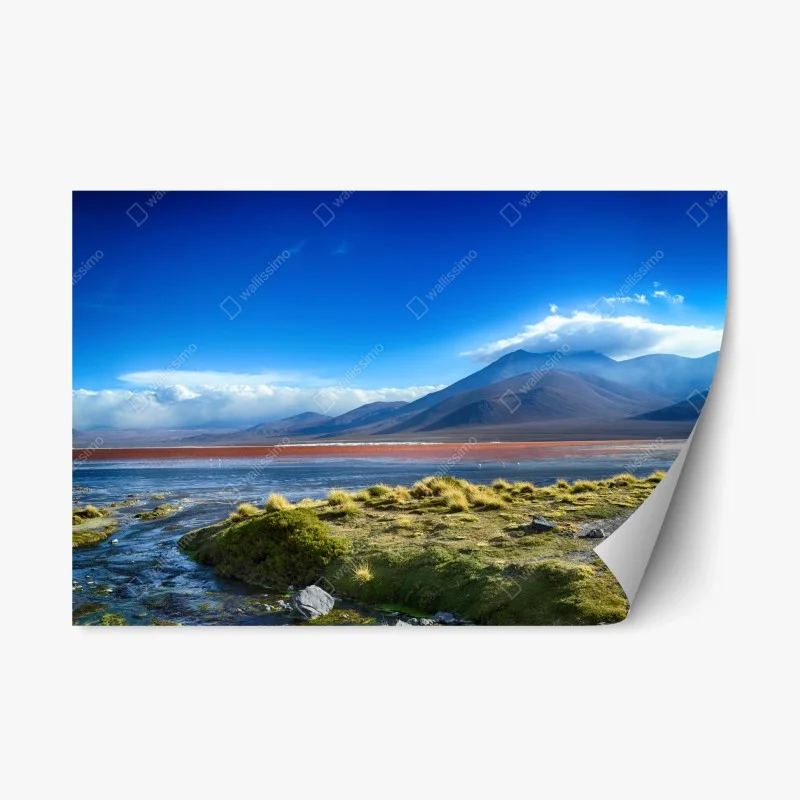 Adesivo riposizionabile laguna rossa dell'altopiano montano