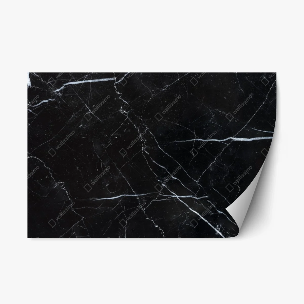 Adesivo riposizionabile marmo nero venato per pareti di design • Wallissimo® Adesivo riposizionabile marmo nero venato per pareti di design • Wallissimo®