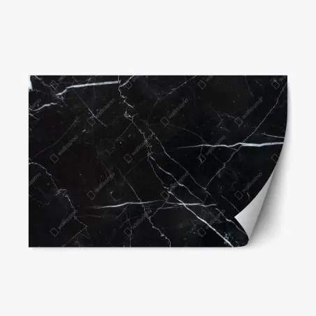 Adesivo riposizionabile marmo nero venato per pareti di design • Wallissimo®