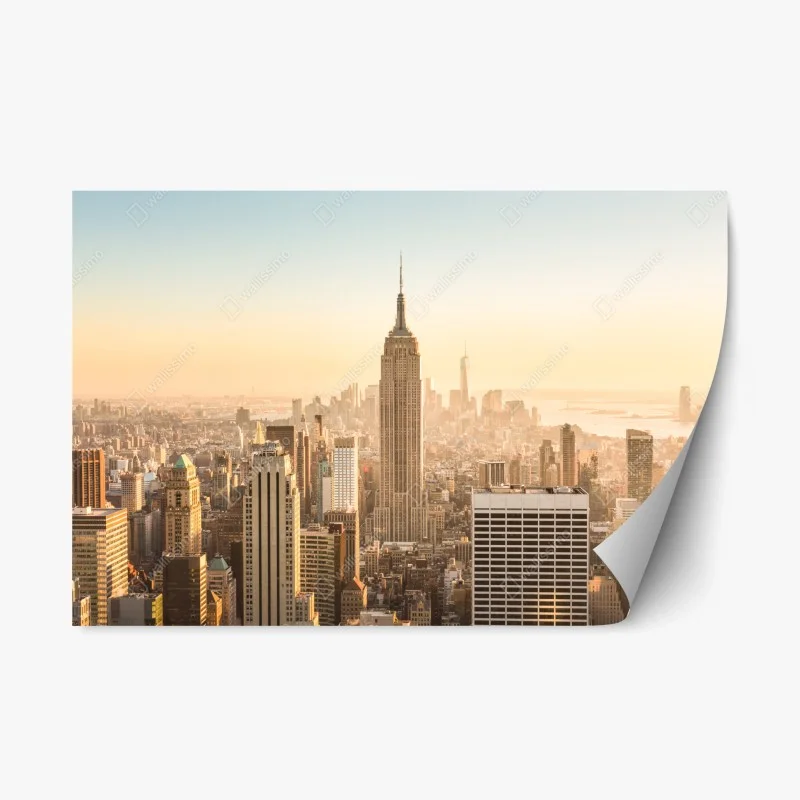 Adesivo riposizionabile panorama urbano di New York al tramonto