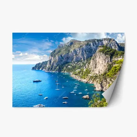 Adesivo riposizionabile panorama estivo di Capri • Wallissimo®