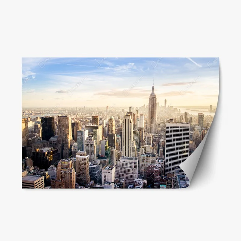 Adesivo riposizionabile tramonto su New York: skyline di Manhattan