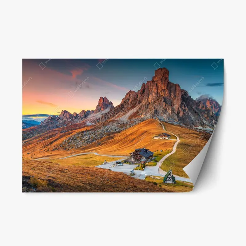 Adesivo riposizionabile tramonto al Passo Giau nelle Dolomiti