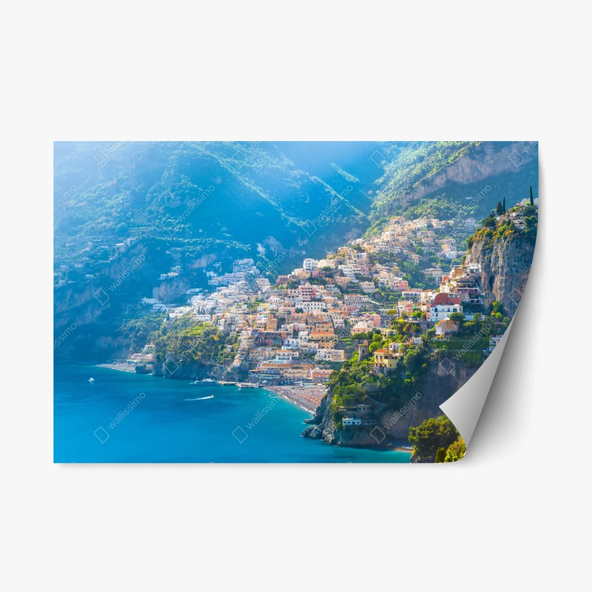 Adesivo riposizionabile panorama mediterraneo della Costiera Amalfitana • Wallissimo® Adesivo riposizionabile panorama mediterraneo della Costiera Amalfitana • Wallissimo®