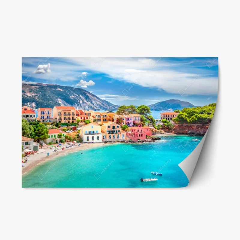 Adesivo riposizionabile Assos: scorcio di Kefalonia sul mare turchese