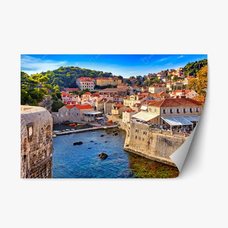 Adesivo riposizionabile panorama di Dubrovnik dalle antiche mura