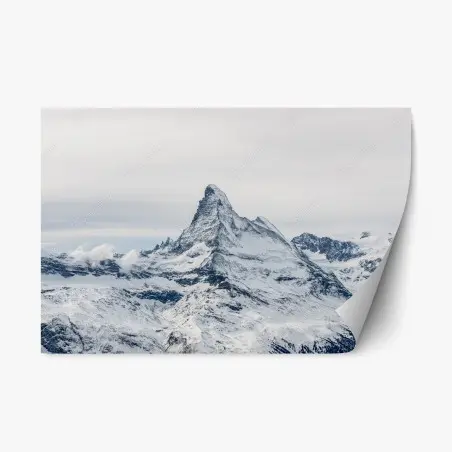 Adesivo riposizionabile maestosa vetta innevata • Wallissimo®
