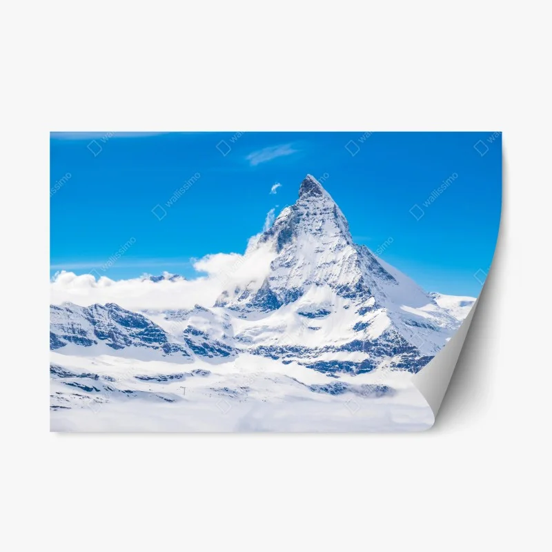 Adesivo riposizionabile panorama innevato del Cervino dal Gornergrat