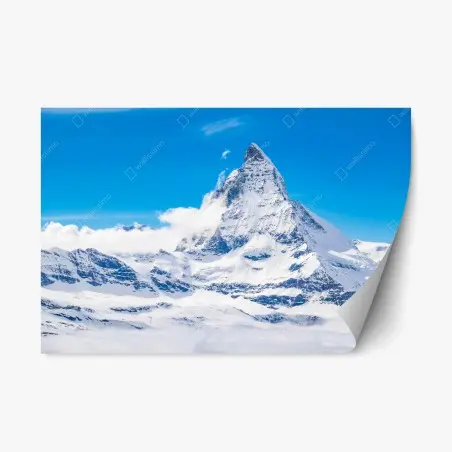 Adesivo riposizionabile panorama innevato del Cervino dal Gornergrat • Wallissimo®