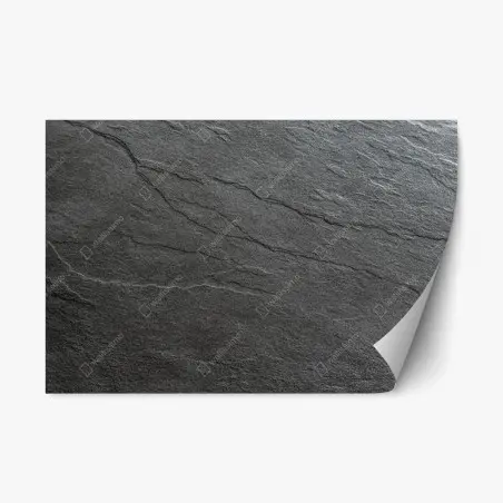 Adesivo riposizionabile texture ardesia scura elegante per pareti • Wallissimo®