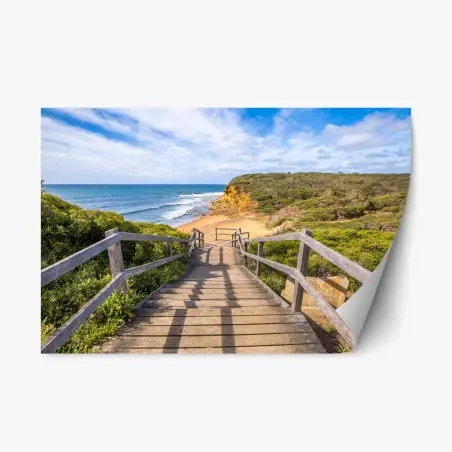 Adesivo riposizionabile sentiero verso la spiaggia di Bells Beach • Wallissimo®