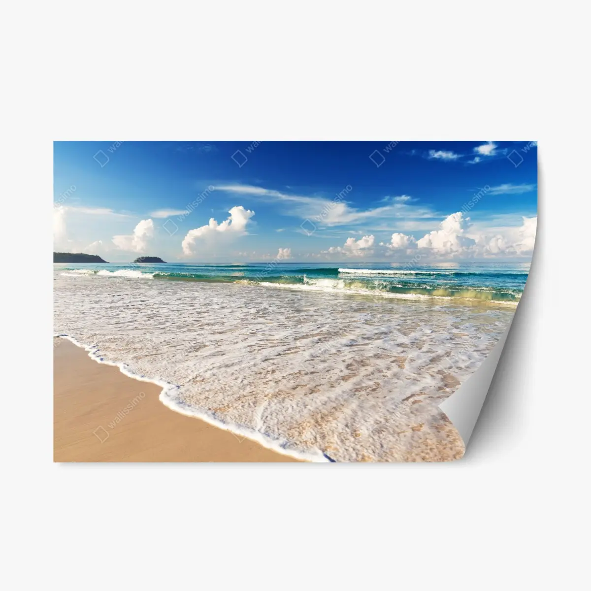 Adesivo riposizionabile orizzonte turchese sulla spiaggia di Karon, Phuket • Wallissimo®