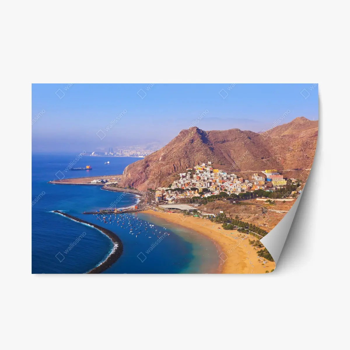 Adesivo riposizionabile vista panoramica su Las Teresitas, Tenerife • Wallissimo® Adesivo riposizionabile vista panoramica su Las Teresitas, Tenerife • Wallissimo®