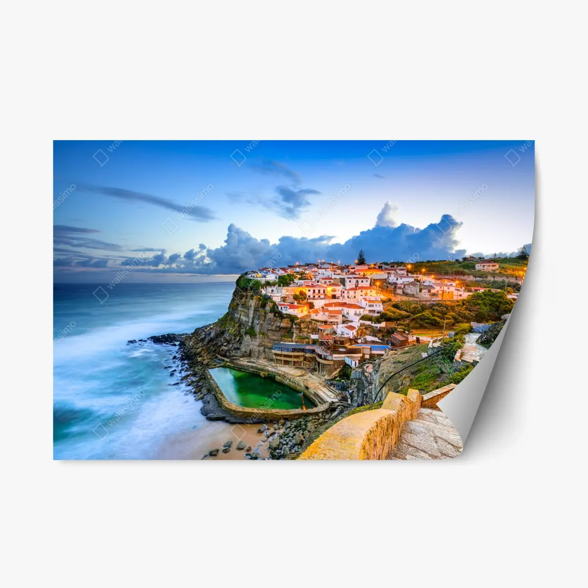 Adesivo riposizionabile scorcio romantico di Azenhas do Mar • Wallissimo®