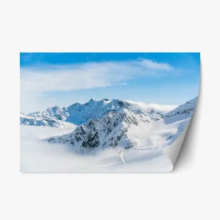 Adesivo riposizionabile panorama innevato del ghiacciaio Kaunertal • Wallissimo®