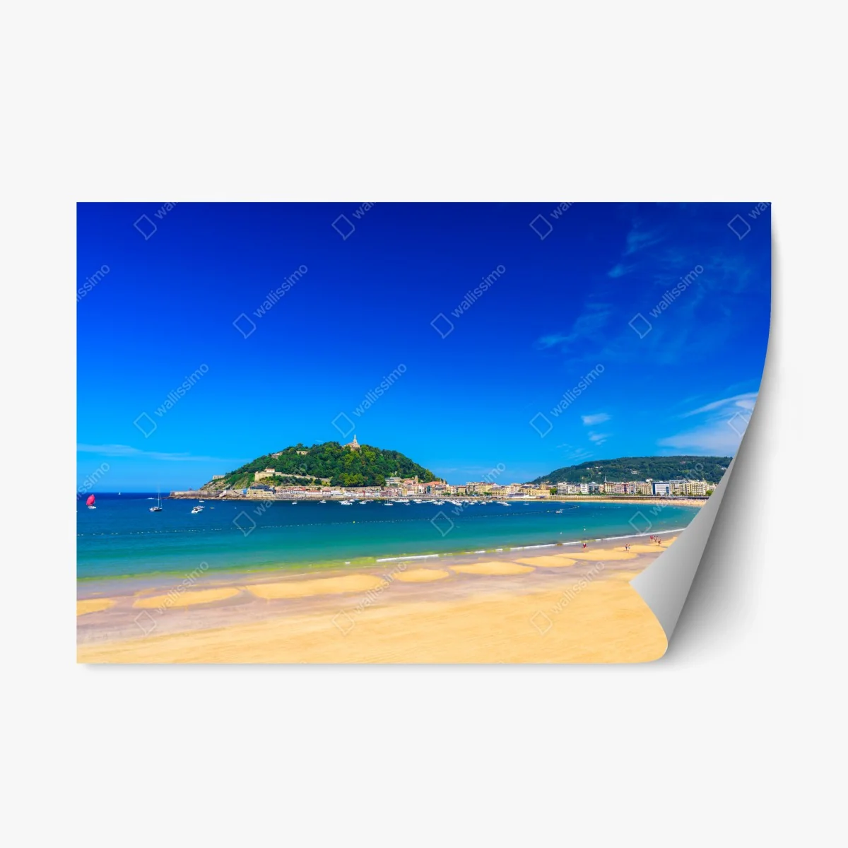 Adesivo riposizionabile panorama marittimo della baia soleggiata • Wallissimo® Adesivo riposizionabile panorama marittimo della baia soleggiata • Wallissimo®