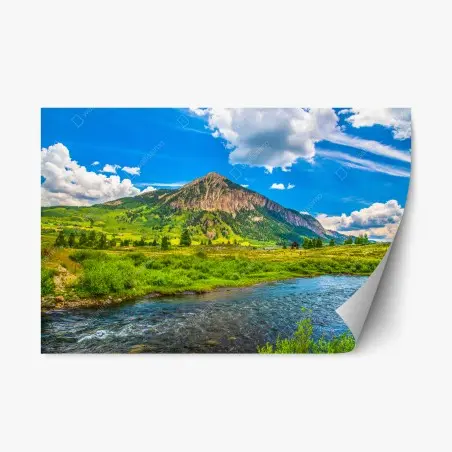 Adesivo riposizionabile panorama montano di Crested Butte • Wallissimo®