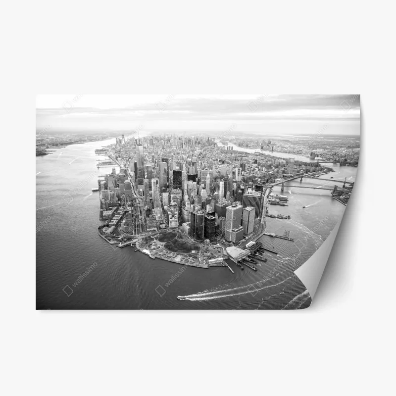 Adesivo riposizionabile panorama aereo di Manhattan al tramonto