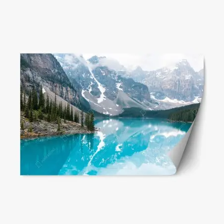 Adesivo riposizionabile lago Moraine turchese a Banff • Wallissimo®