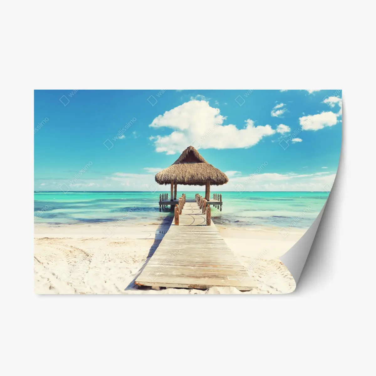 Adesivo riposizionabile molo tropicale a Punta Cana • Wallissimo®