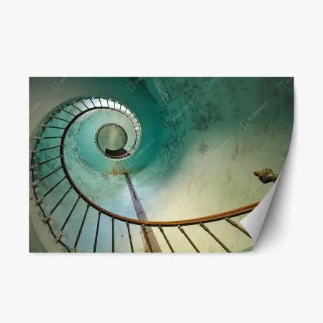 Adesivo riposizionabile spirale architettonica turchese • Wallissimo®