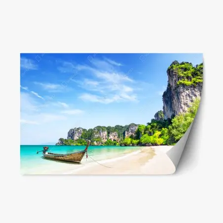 Adesivo riposizionabile relax a Railay: spiaggia tropicale di Krabi • Wallissimo®