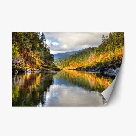 Adesivo riposizionabile riflessi d'autunno sul Rogue River • Wallissimo®