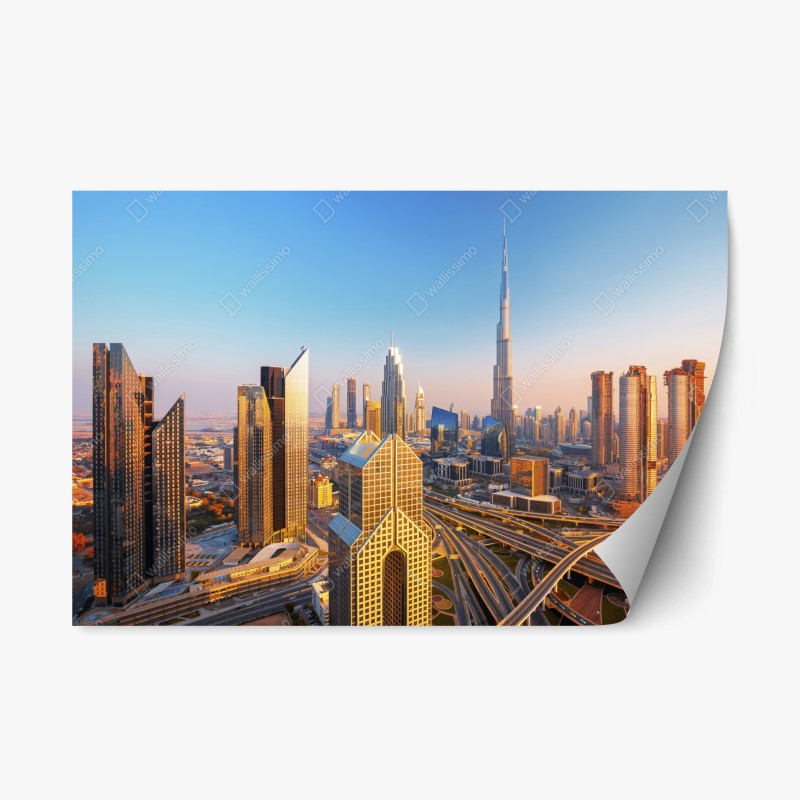 Adesivo riposizionabile orizzonte dorato di Dubai
