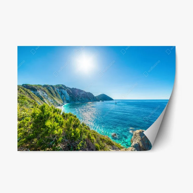 Adesivo riposizionabile panorama marino della baia di Sansone, Elba, Toscana