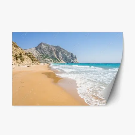 Adesivo riposizionabile spiaggia incontaminata e mare turchese • Wallissimo®