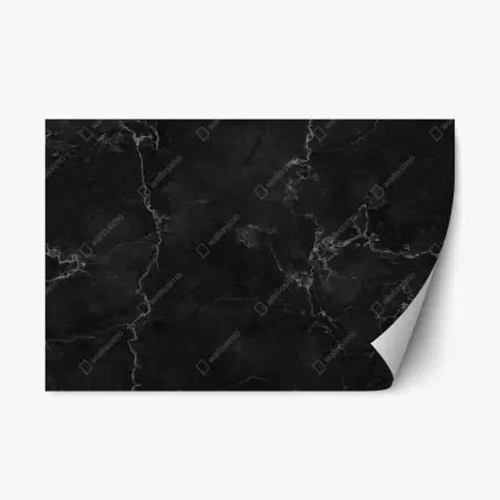 Adesivo riposizionabile marmo nero venato elegante • Wallissimo®