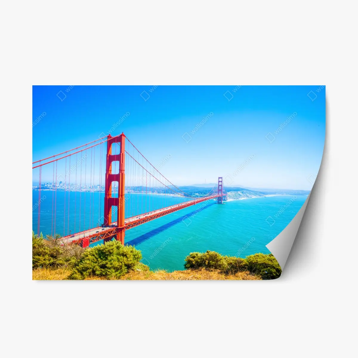 Adesivo riposizionabile vista panoramica del Golden Gate a San Francisco • Wallissimo® Adesivo riposizionabile vista panoramica del Golden Gate a San Francisco • Wallissimo®